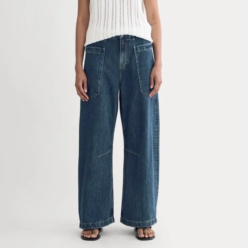Everlane The Gardener Pull On Jean Mid Indigo Blue Size 28 Regular NWT
